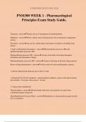 PNM300 WEEK 1 - Pharmacological Principles Exam Study Guide.