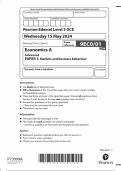 2024 EDEXCEL A-LEVEL ECONOMICS A PAPER 1 INCLUDING MARK SCHEME