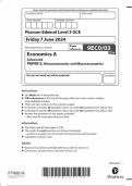 2024 EDEXCEL A-LEVEL ECONOMICS A PAPER 3 INCLUDING MARK SCHEME