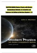 SOLUTION MANUAL Modern Physics with Modern  Computational Methods: for Scientists and  Engineers 3rd Edition by Morrison Chapters 1- 15 