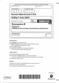 2024 EDEXCEL A-LEVEL ECONOMICS B PAPER 3 INCLUDING MARK SCHEME