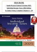 Test Bank for South-Western Federal Taxation 2025: Individual Income Taxes, 48th Edition by (Young/Nellen/Persellin), ISBN: 9780357988954, All 20 Chapters Covered, Verified Latest Edition