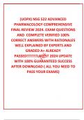  (UOPX) NSG 522 ADVANCED PHARMACOLOGY COMPREHENSIVE FINAL REVIEW 2024. EXAM QUESTIONS AND  COMPLETE VERIFIED 100% CORRECT ANSWERS WITH RATIONALES WELL EXPLAINED BY EXPERTS AND GRADED A+ ALREADY PASSED!!!!!!!!LATEST 2024 UPDATE WITH 100% GUARANTEED SUCCESS