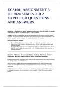 ECS1601 ASSIGNMENT 3 OF 2024 SEMESTER 2 EXPECTED QUESTIONS AND ANSWERS