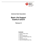 AHA Basic Life Support Exams A and B: Answered Updated.