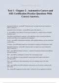 Test 1 - Chapter 2 - Automotive Careers and ASE Certification Practice Questions With Correct Answers