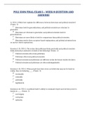 POLI 330N FINAL EXAM 5  WEEK 8 QUESTION AND ANSWERS