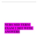 NURS 6660  MID TERM EXAM 2 2022 WITH ANSWERS 