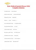 Basic Medical Spanish Phrases With Complete Solutions