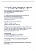 BSNC 1020 - Practice Quizes and Ans Latest and  Verified Final Exam 100% Correct