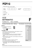 GCSE MATHEMATICS Foundation Tier	Paper 2 Calculator