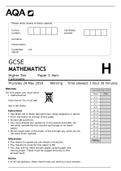 GCSE MATHEMATICS Higher Tier	Paper 1 Non-Calculator