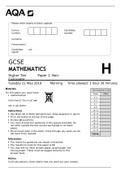 GCSE MATHEMATICS Higher Tier	Paper 1 Non-Calculator