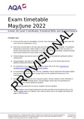 AQA Exam timetable May/June 2022 A-level, AS, Level 3 certificates, Functional Skills, and Applied General