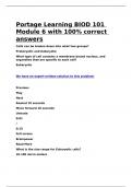 Portage Learning BIOD 101 Module 6 with 100- correct answers