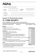 AQA A LEVEL Unit 6 Network and cyber security administration EXAM BEST FOR 2022 ACTUAL EXAM REVIEW