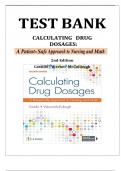 Test Bank For Calculating Drug Dosages: A Patient-Safe Approach to Nursing and Math 3rd Edition ( Castillo, 2024) All Chapters || Latest Edition |complete solution.