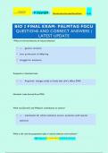 BIO 2 FINAL EXAM- PALMTAG FGCU QUESTIONS AND CORRECT ANSWERS |  LATEST UPDATE