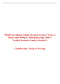 NR283 Test Question Bank (Exam 1, Exam 2, Exam 3, Final Exam,300 Q/A):Pathophysiology | 100 % Verified Answers, Already Graded A - Chamberlain College of Nursing