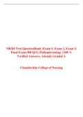 NR283 Test QuestionBank (Exam 1, Exam 2, Exam 3, Final Exam,300 Q/A):Pathophysiology | 100 % Verified Answers, Already Graded A |  Chamberlain