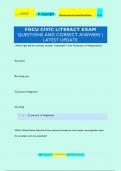 FGCU CIVIC LITERACY EXAM QUESTIONS AND CORRECT ANSWERS |  LATEST UPDATE