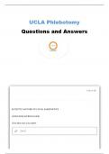 UCLA PHLEBOTOMY FINAL EXAM PREP QUESTIONS AND ANSWERS