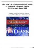 Test Bank For Pathophysiology 7th Edition by Jacquelyn L. Banasik Chapter 1-54|Complete Guide