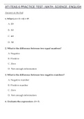 ATI TEAS 6 EXAM PRACTICE TEST | MATH, SCIENCE, ENGLISH |Answers at the End