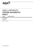 AQA A/AS LEVEL _MARK SCHEME_LEVEL 2 CERTIFICATE FURTHER MATHEMATICS 8360/1 Paper 1	Non-Calculator  BEST FOR 2022 ACTUAL EXAM REVIEW