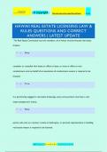 HAWAII REAL ESTATE LICENSING LAW &  RULES QUESTIONS AND CORRECT  ANSWERS | LATEST UPDATE