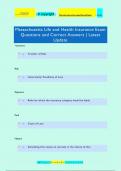 Massachusetts Life and Health Insurance Exam Questions and Correct Answers | Latest  Update