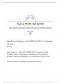 FLETC WRITTEN EXAM WITH GUARANTEED ACCURATE ANSWERS |VERIFIED