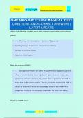 ONTARIO OIT STUDY MANUAL TEST QUESTIONS AND CORRECT ANSWERS |  LATEST UPDATE