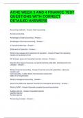 ACHE WEEK 3 AND 4 FINANCE TEST QUESTIONS WITH CORRECT DETAILED ANSWERS 