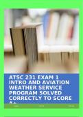 ATSC 231 EXAM 1 INTRO AND AVIATION WEATHER SERVICE PROGRAM SOLVED CORRECTLY TO SCORE A+