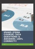 IPAWS (FEMA COURSE) 2024 QUESTIONS & ANSWERS 100% CORRECT!!