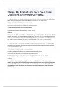  Chapt. 16: End-of-Life Care Prep Exam Questions Answered Correctly.