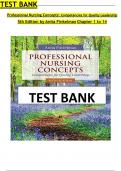 Test Bank for Professional Nursing Concepts 5th Edition by Anita Finkelman, All 14 Chapters Covered and Verified, ISBN: 9781284230888