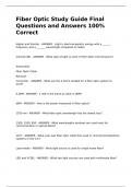 Fiber Optic Study Guide Final Questions and Answers 100% Correct