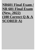 NR601 Final Exam / NR 601 Final Exam (New, 2022)