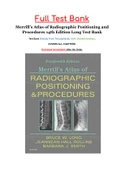 Merrill’s Atlas of Radiographic Positioning and Procedures 14th Edition Long Test Bank