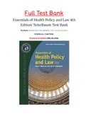 Essentials of Health Policy and Law 4th Edition Teitelbaum Test Bank