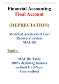 Modified Accelerated Cost Recovery System (MACRS) Depreciation Rate Table Chapter 013