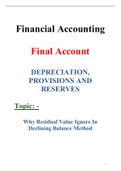 Depreciation Notes – Why Residual Value Ignore in Diminishing Balance Method for B.com / BS Chapter 017