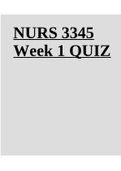 NURS 3345 Week 1 QUIZ