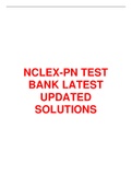 NCLEX-PN TEST BANK LATEST UPDATED SOLUTIONS QUESTIONS,ANSWERS PLUS RATIONALE (100% GUARANTEED PASS) BEST SOLUTION TO PASS YOUR EXAM