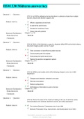 HSM 330 Midterm answer key, complete solutions;100� all correct