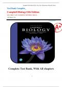 Test Bank Complete_ Campbell Biology 12th Edition (2021. Urry, Cain, Wasserman, Minorsky, Reece) All Chapter 1-56