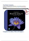 Test Bank Complete_ BIOLOGY CAMPBELL 12TH EDITION 2024 (URRY) CHAPTERS WITH MULTIPLE CHOICES, TRUE/FALSE AND SELF QUIZ| QUESTIONS (All Chapter  1-56)