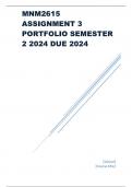 MNM2615 Assignment 3 PORTFOLIO Semester 2 2024 Due 2024.